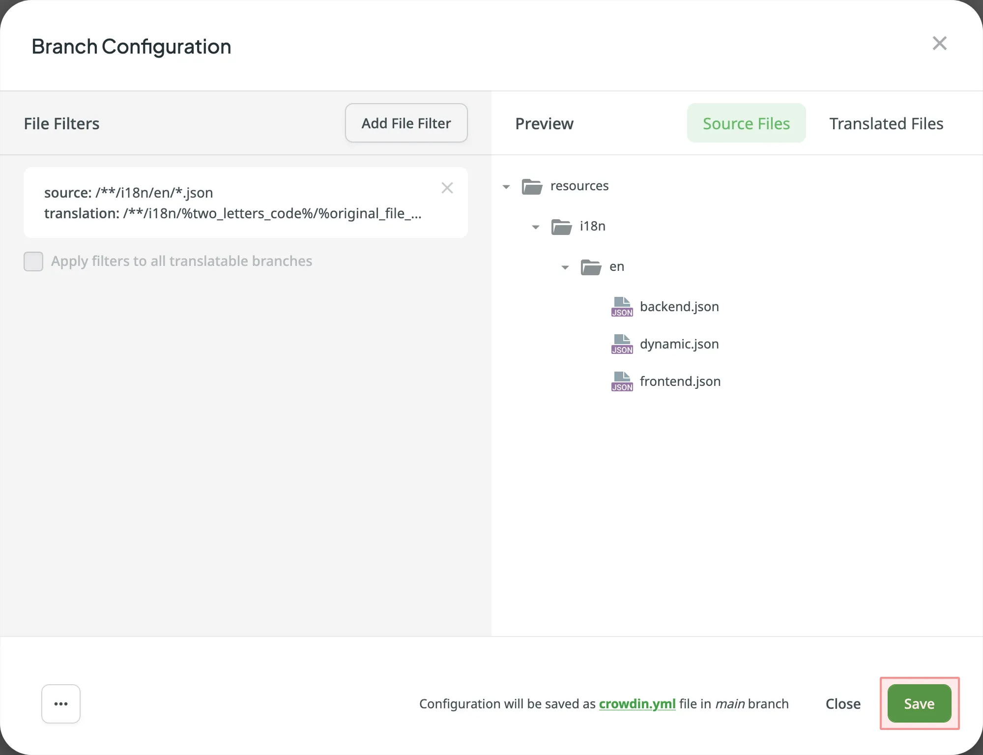 Apply filters to all translatable branches